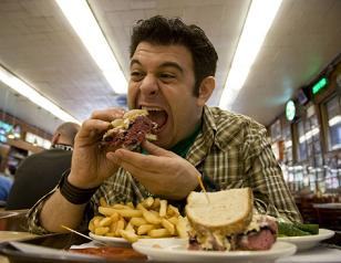man v food