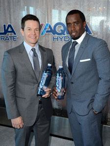 Sean Combs And Mark Wahlberg Host Press Conference To Announce Their Newest Venture, Water Brand Aquahydrate